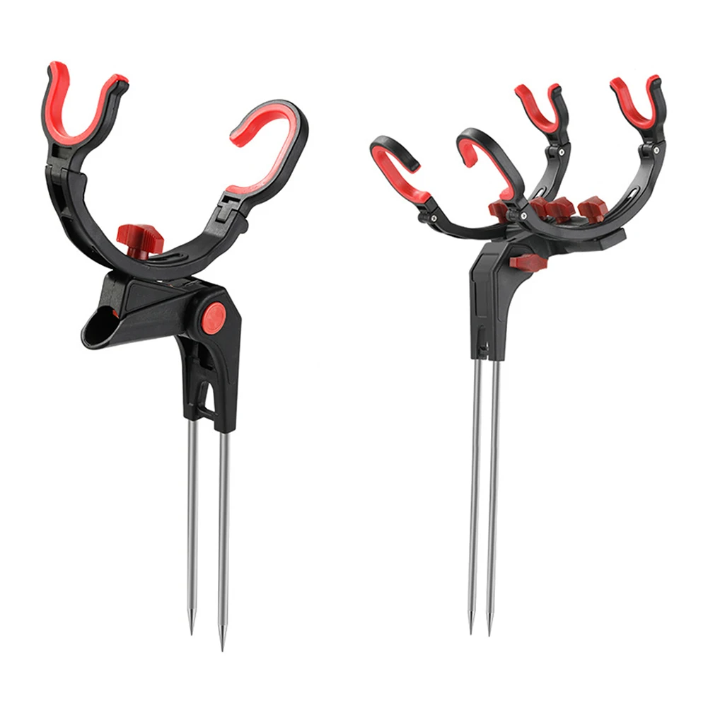 

Fishing Rod Racks 360 Degree Adjustable Single/Double Turret Fishing Pole Holder Universal Fishing Rods Fix Pole Stand