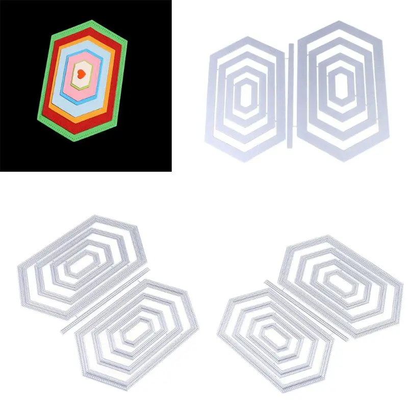 

Hexagon Metal Cutting Dies DIY Scrapbooking Paper Stamping Die Decor 85LA