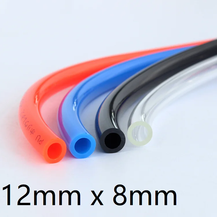 

Air PU Tube OD 12mm x 8mm ID Pneumatic Component Parts Connector Hose Compressed Water Gas Pipe Transparent Blue Red Black 1M