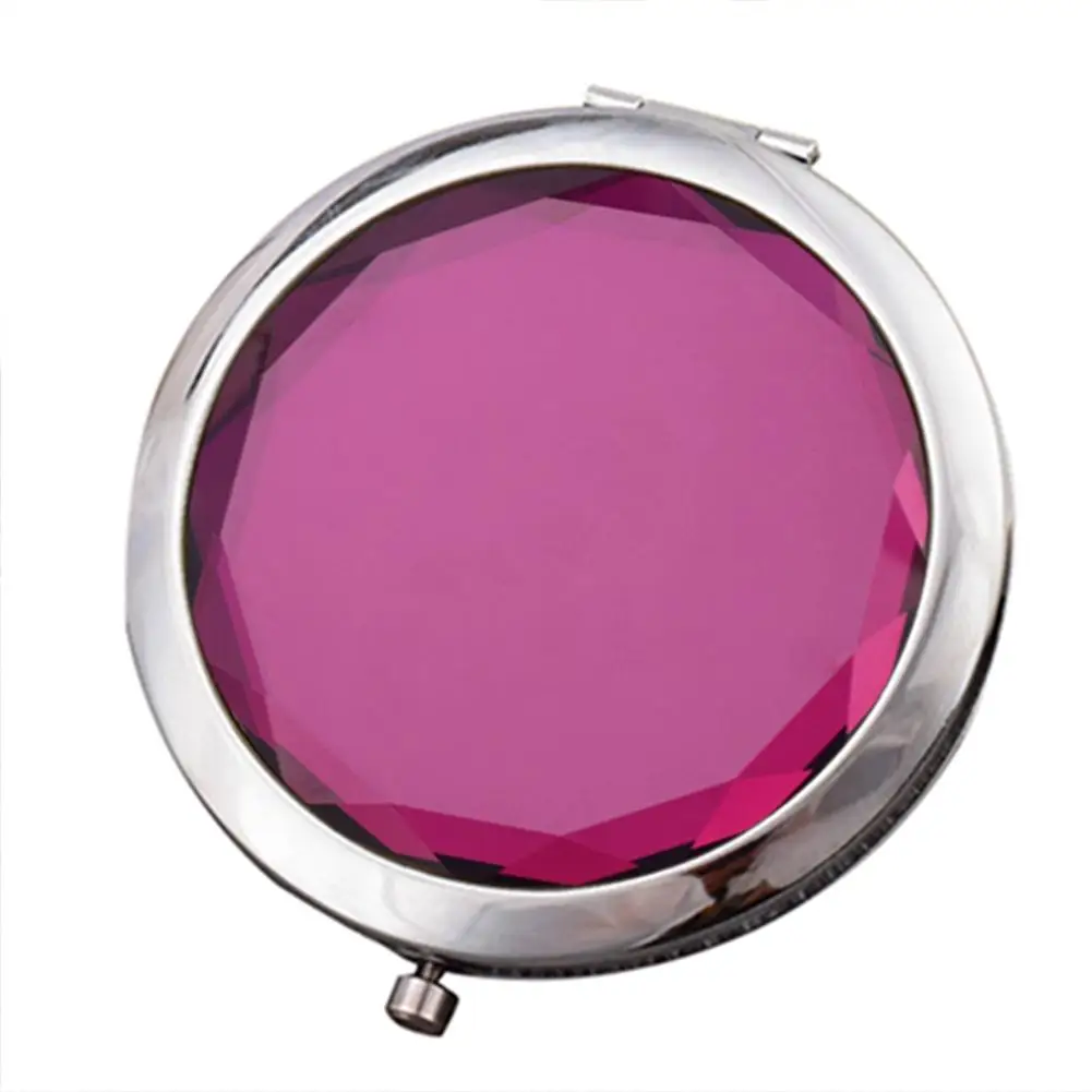 Портативное женское карманное зеркало для макияжа круглая двухсторонняя