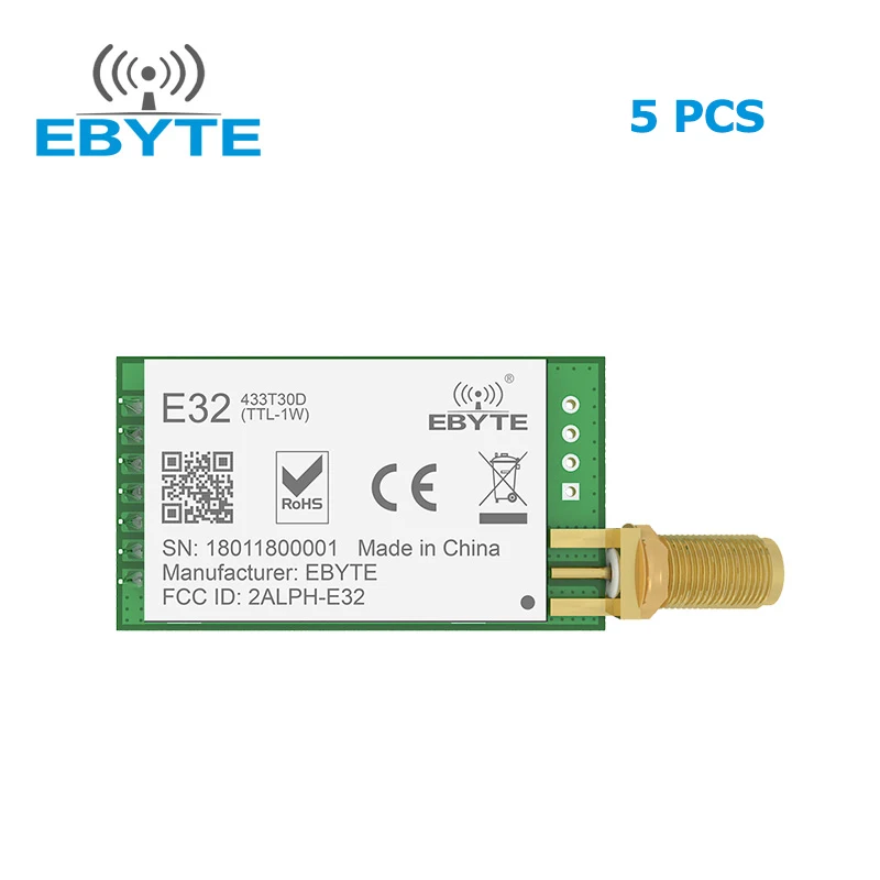 5 шт. SX1278 LoRa 433 МГц UART IoT беспроводной приемопередатчик большого радиуса действия