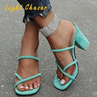 2021 summer womens sandals fashionable and comfortable outdoor womens high heels cross strap sandals womens plus size 42 43