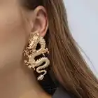 Женские серьги-гвоздики с драконом, винтажные тотемные серьги в китайском стиле, 2021