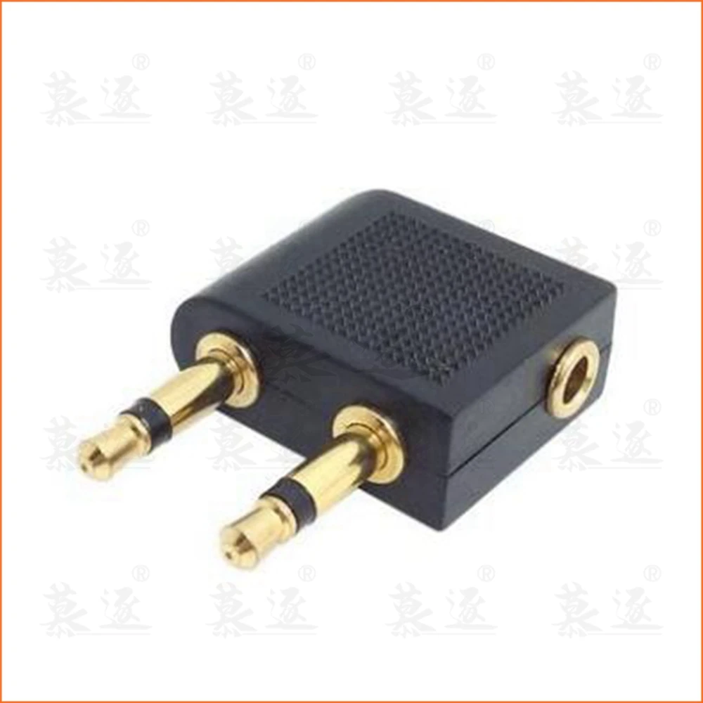 

1pcs 3.5mm pro airline airplane golden plated headphone jack plug adapter