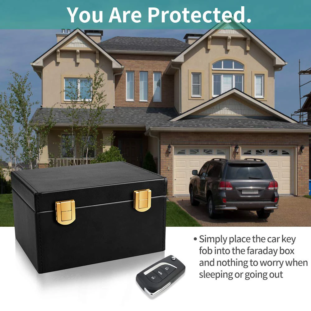 

Double Lock Cell Phone Signal Radiation-proof Car Key Shielding Box Box Storage Case Drop Shipping Automotive Interior Supplies