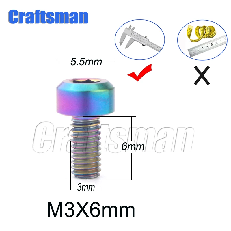 Титановый Болт M3 X 6 8 10 12 15 18 мм титановые шестигранные винты для стигмы Ti