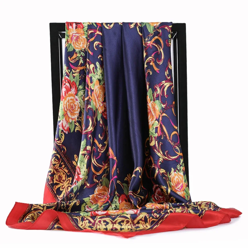 Женский шёлковый шарф с защитой от пыли 90x90 см