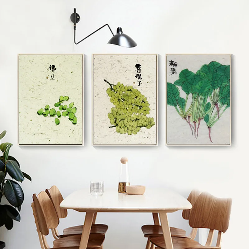 Abstract Chinese Style Beijing Opera Character Flower Fruit Vegetable Canvas Painting Wall Picture Poster Living Room Decoration | Дом и сад