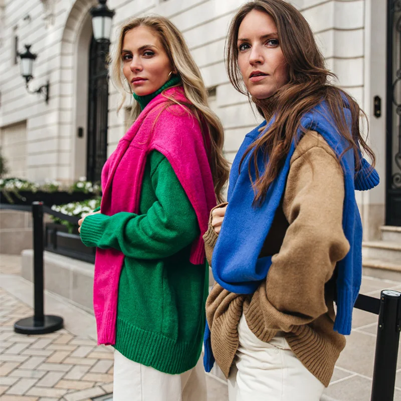 Водолазка женская модная с высоким воротником супермягкий осенне-зимний Пуловер