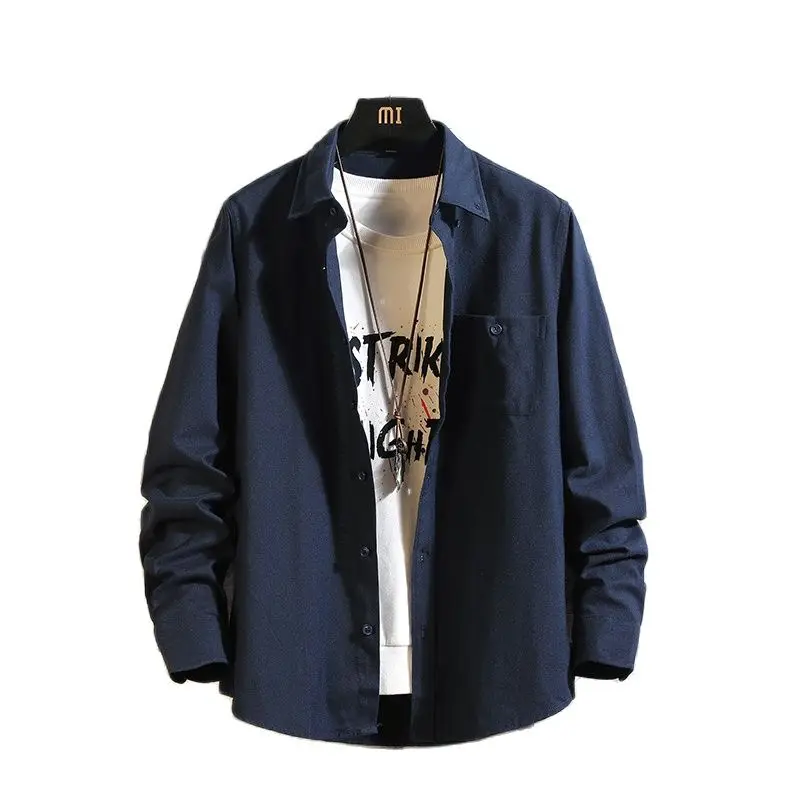 

2021 Men Long Sleeve Shirt Solid Color New Fashion Oxford Casual Slim Shirt Mens Fashion 4 Color Shirts Brand Clothes M-5XL