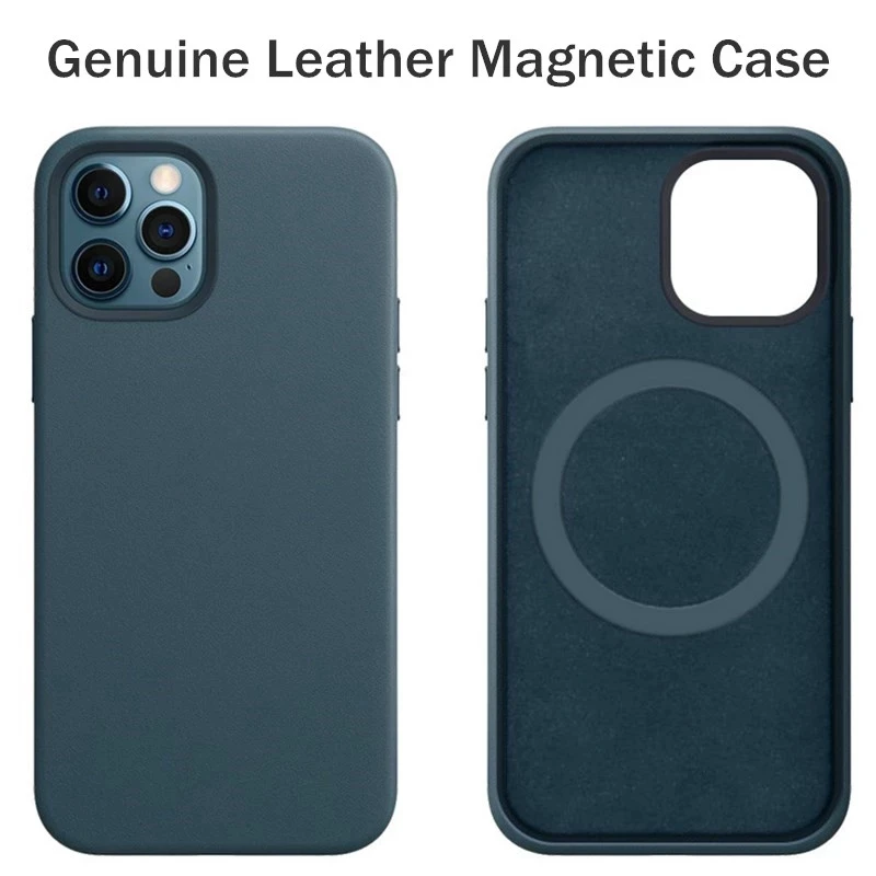 

Original Genuine Leather Case for iPhone 12 Pro Cases Magnetic Wireless Charge Cover for iPhone 12Pro Max 12 Mini Fundas Capas