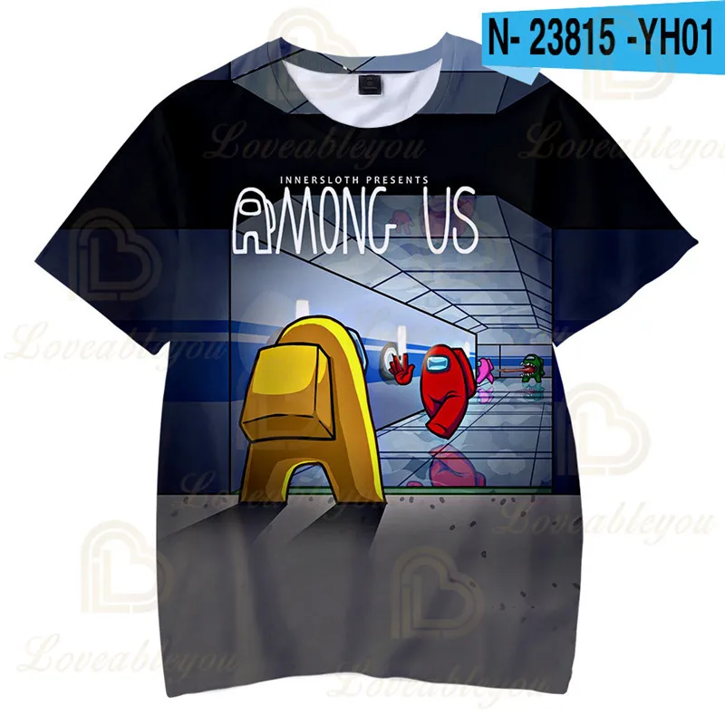 Среди нас тонкая детская одежда Impostor футболка игра на убийство 3d рубашка Топы с