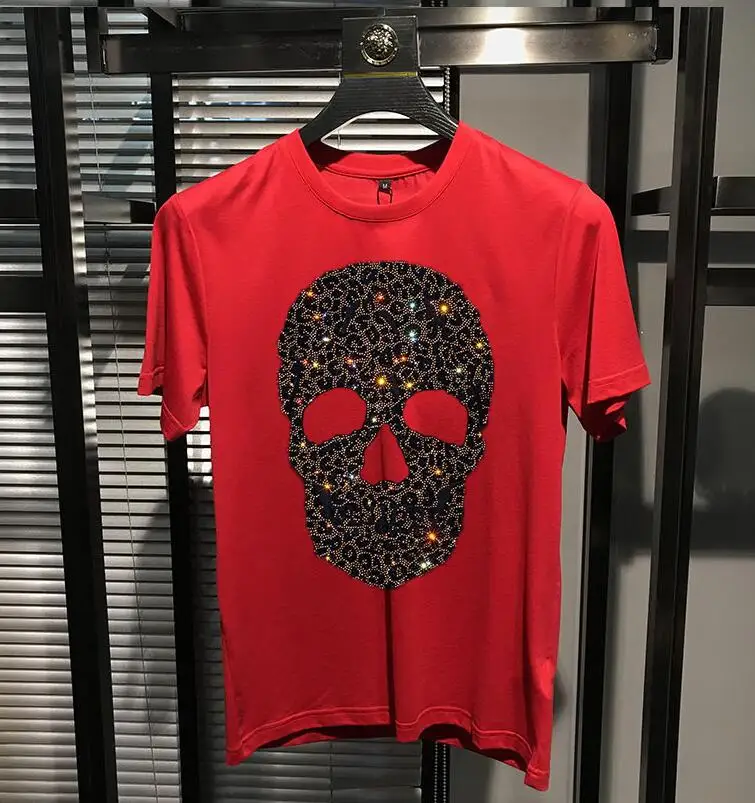 Tops Tees Diamond stone summer cotton O neck short sleeve t shirt men high quality | Мужская одежда