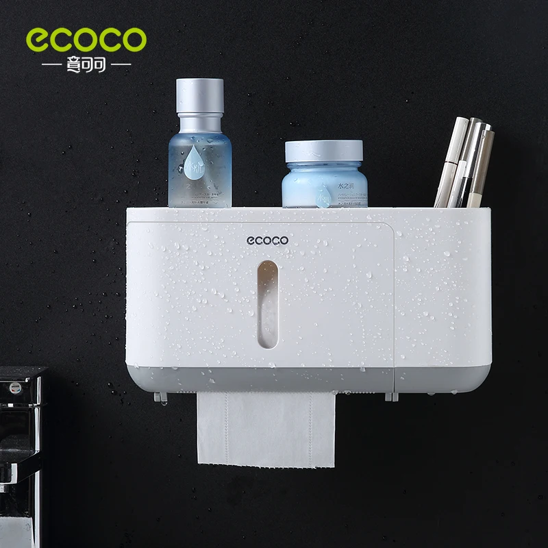 ecoco wall mounted paper towel box waterproof and design bathroom accessories shelf paper towel box integration design free global shipping