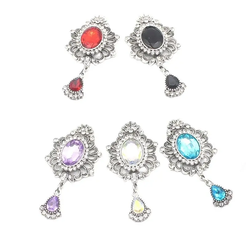YWXINXI 5Pcs new retro alloy oval flat brooch, DIY hand-sewn romantic wedding party wine bottle decoration accessories crafts