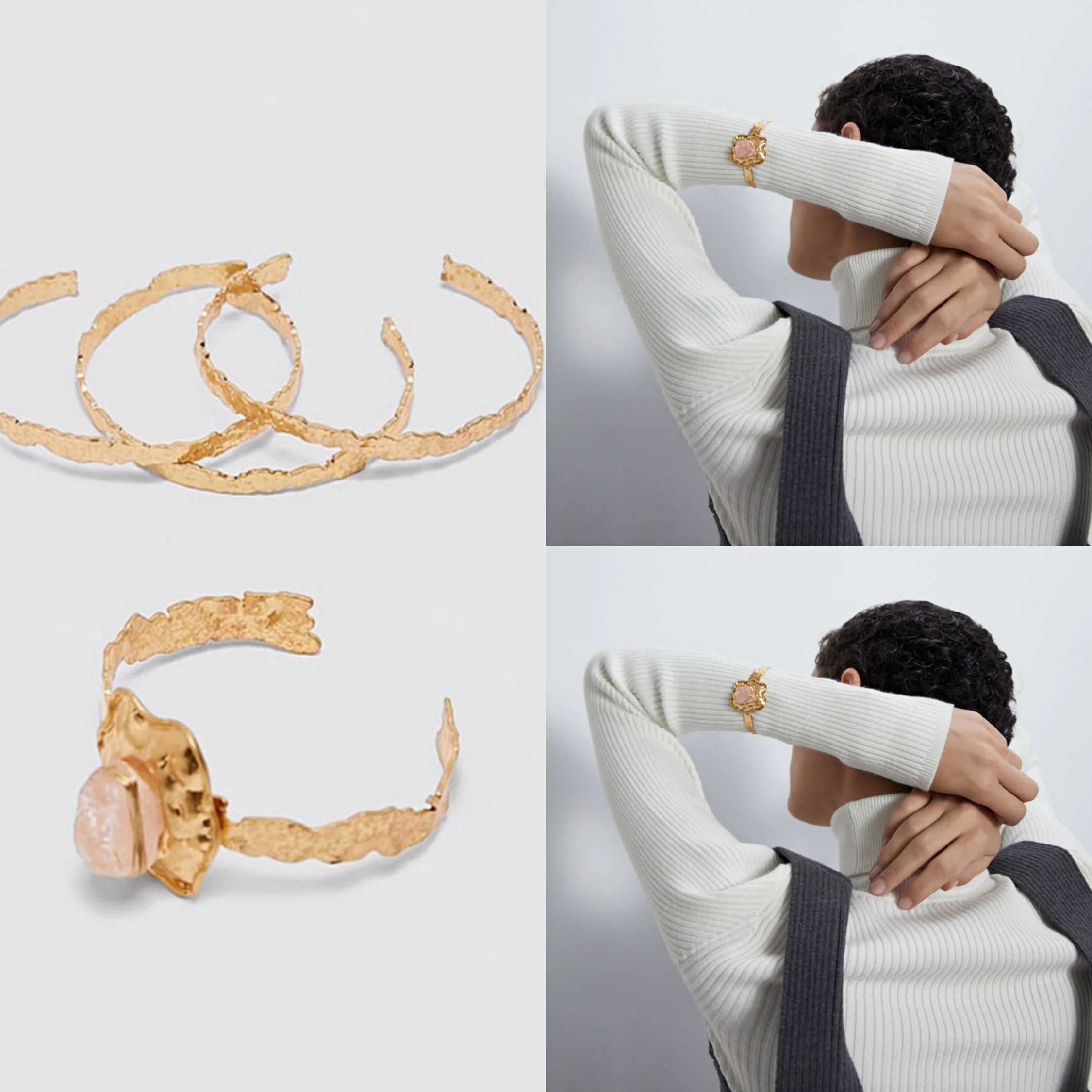 Новинка 2020 винтажные цветные золотые металлические браслеты ZA модный роскошный