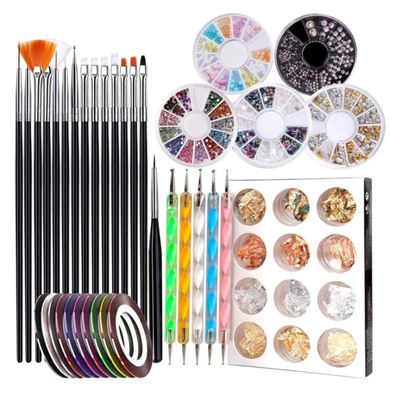 

Tools for Manicure Set Painting Point Drill Pen Tweezers Palette Nail