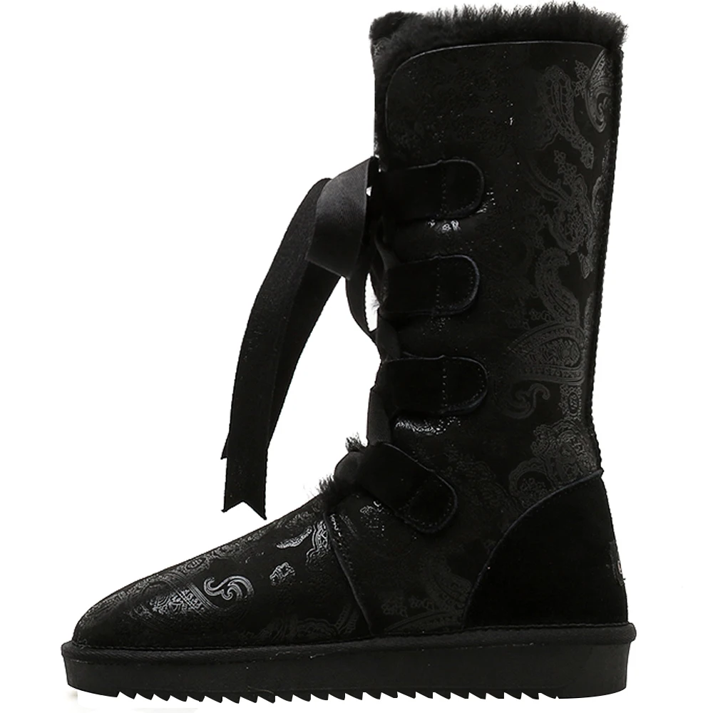 Хит продаж модные женские сапоги на натуральном меху зимние из натуральной