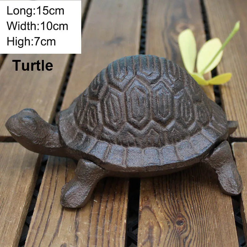 Turtle Сейф с ключом, Европейский чугунный резервуар для хранения, творческий стиль животного, скрытый держатель, домашнее украшение для сада орнаменты - Цвет: Turtle
