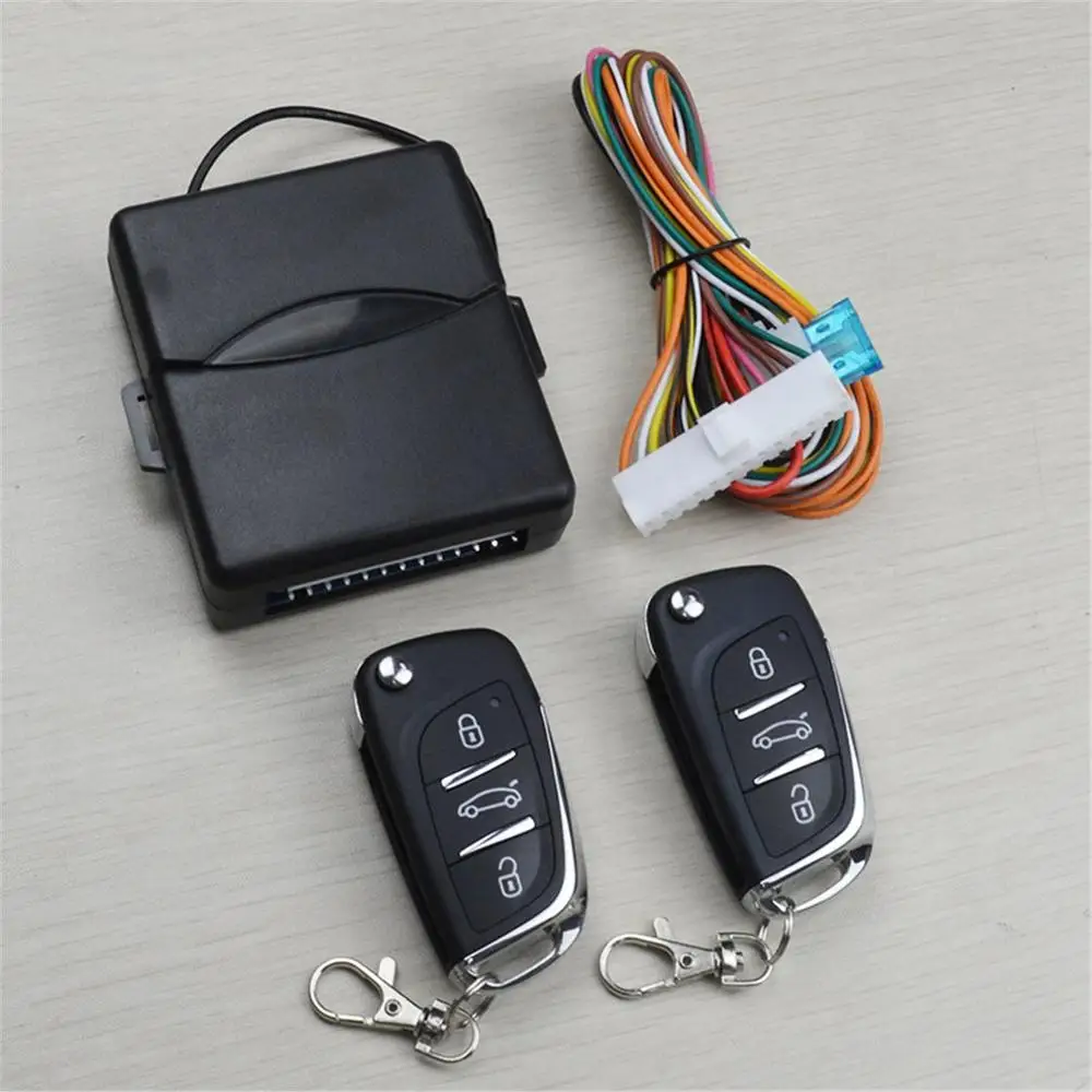 

Universal Car Auto Keyless Entry System Button Start Stop LED Keychain Central Kit Door Lock with Remote Control Locking Unlock