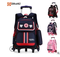 zry kids wheeled backpack children school backpack on wheels trolley school backpacks bags for girls school rolling backpacks
