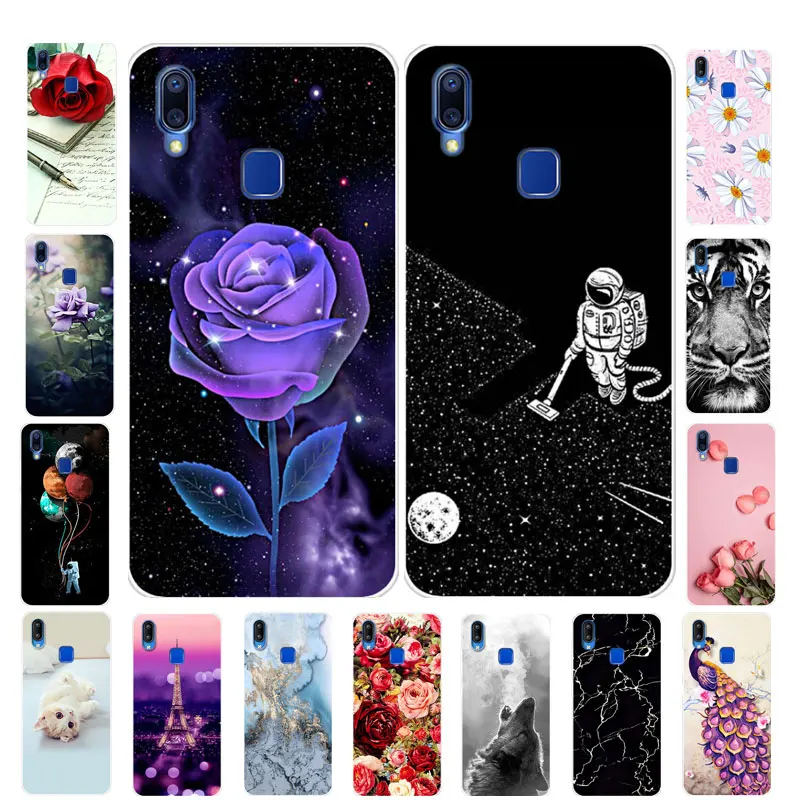 Чехол для Vivo Y93 Lite мягкий силиконовый чехол из ТПУ с цветочным рисунком