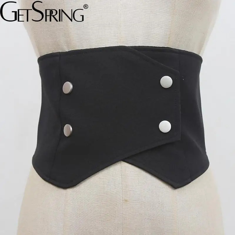 

Getspring женский пояс, широкий пояс-корсет неправильной формы, пояс в стиле ретро, Женский широкий пояс, модный черный пояс, 2021, повседневный поя...