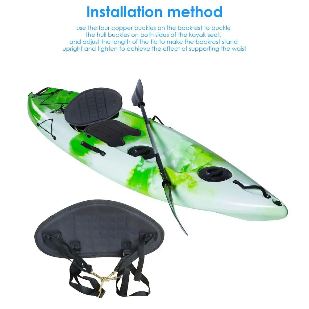 

Kayak Soft Seat Cushion Pad Canoe Fishing Boat Comfortable EVA Cushion Seat Backrest Padded Ergonomic Designed Black For Boat