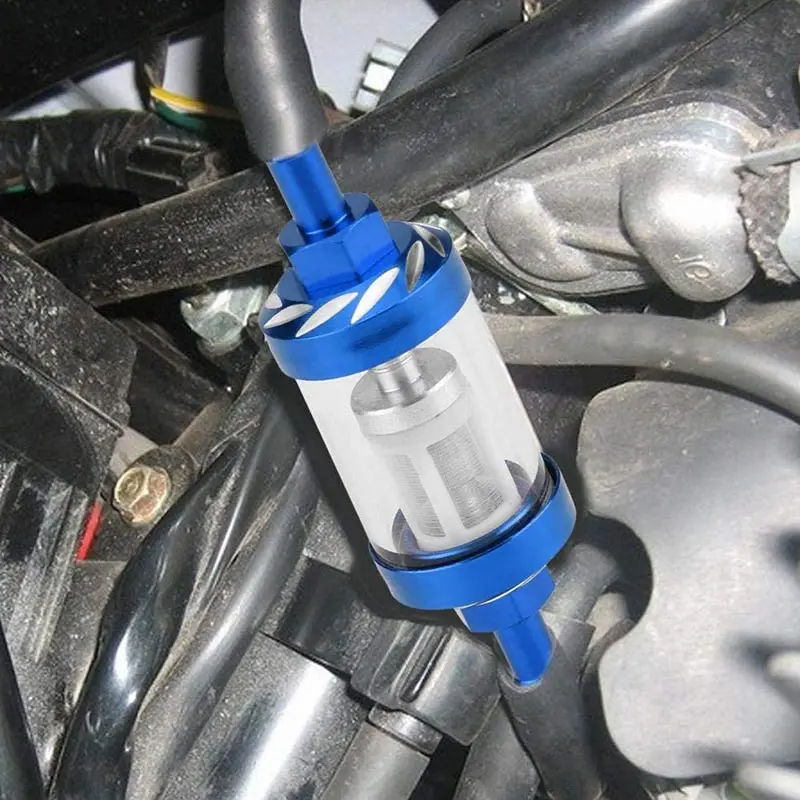 

Universal Motorcycle Scooter Motorcross ATV Dirt Pit 8mm CNC Aluminum Alloy Gas Fuel Gasoline Oil Filter Motorbike Accessories