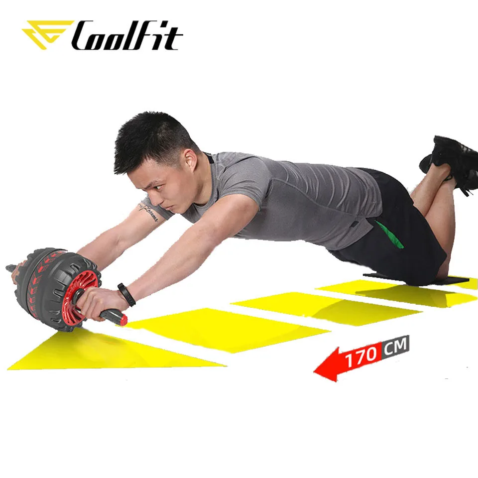 

CoolFit Fitness AB Roller with Mat Spring Rebound Home Gym Equipment for Muscle Exercise Wide Power ABS Wheel Abdominal Muscle