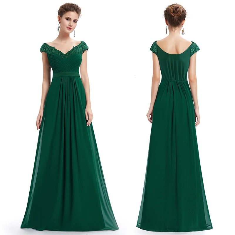 Robe De Soiree EB23368 элегантное ТРАПЕЦИЕВИДНОЕ вечернее платье с v-образным вырезом и аппликацией длинное красное торжественное свадебное платье размера плюс