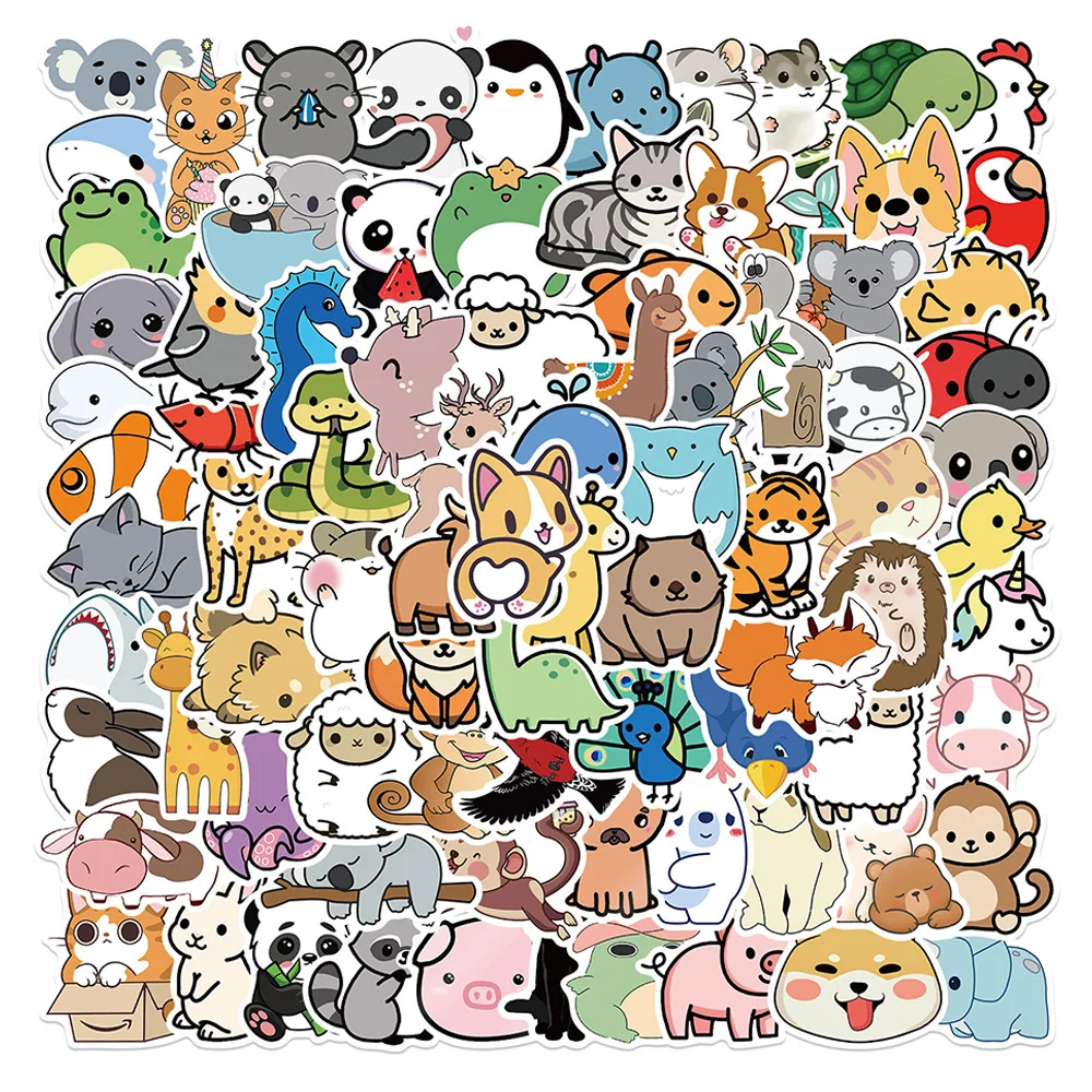 

10/30/50/100PCS Classic Mix Animal Waterproof Stickers DIY Motorcycle Travel Luggage Skateboard Cartoon Sticker Decal Kid Toy