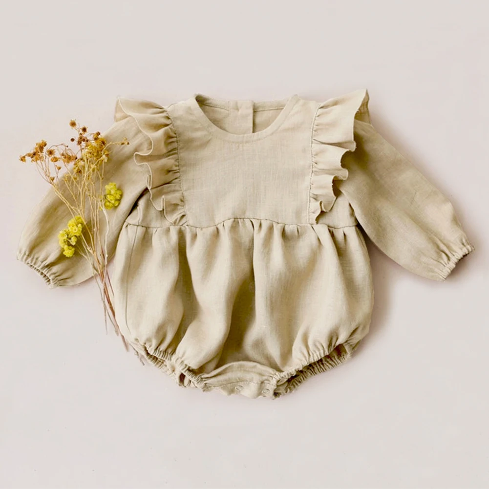 

Fashion Baby Girls Rompers Newborn Infant Girl Cotton Long Sleeve Button Jumpsuits Overalls New Born Baby Outfits Clothes
