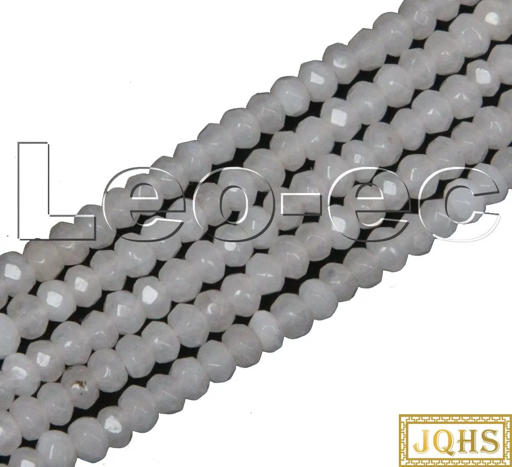

5psc 2X4mm Faceted Rondelle white jade Gems Loose Beads for Jewelry Making Strand v1719