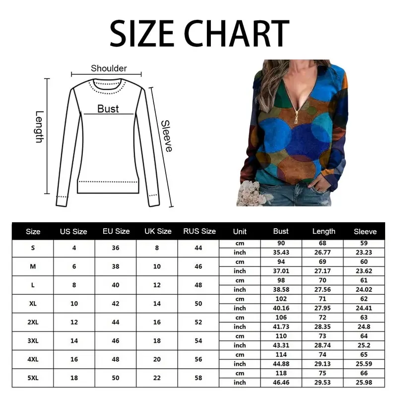 

2021 Spring Autumn Sexy Zipper V Neck Loose Tops Sweatshirt Retro Dot Print Pullover Shirt Casual Women Long Sleeve Blouse