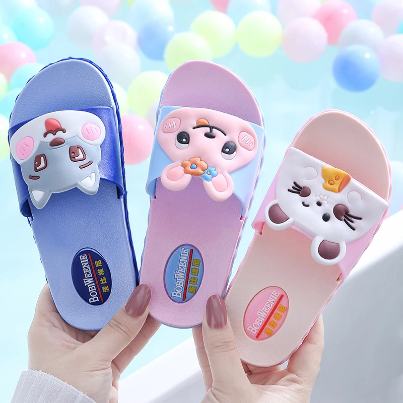 

Дети каваи с рисунками зверей из мультфильмов кролик, белка хомяк шлепанцы; Сезон лето; Детская одежда для мальчиков и девочек, пляжные мягк...