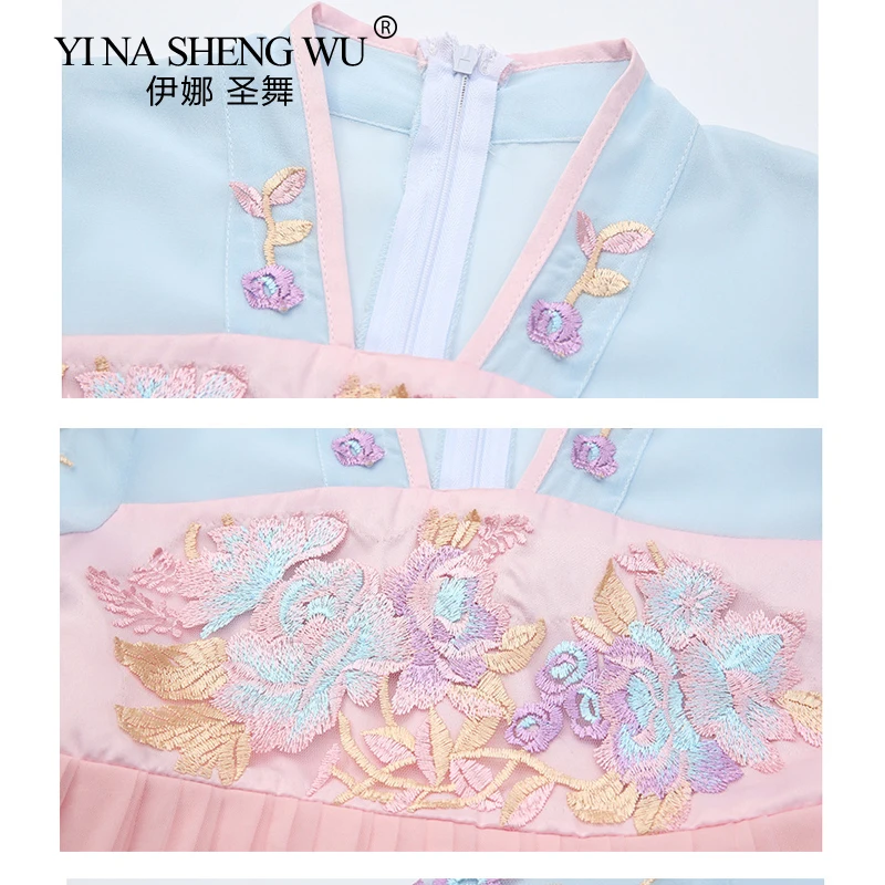 Древняя китайская Стиль детское платье для девочек на вечеринки цветок