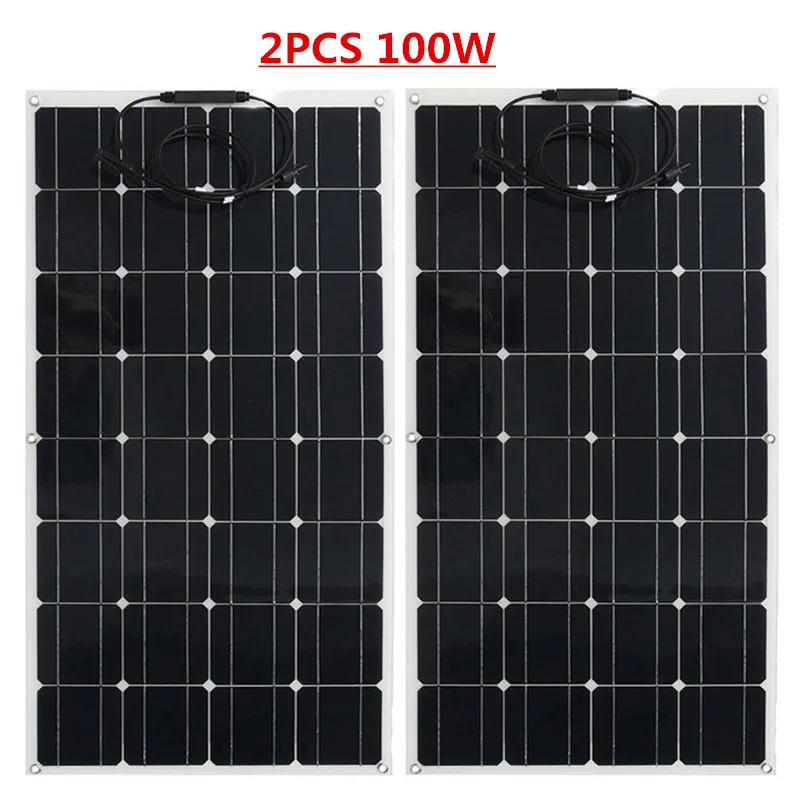 

China manufacture thin film flexible solar panel 100w 200w 300w 400w panel solar monocrystalline solar cell 12v solar charger