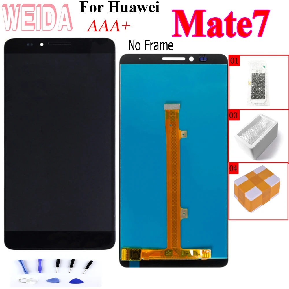 Новый ЖК дисплей для Huawei Mate 7 дигитайзер сенсорного экрана в сборе Mate7 MT7 сменный