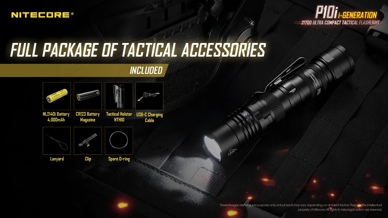 NITECORE P10i фонарик USB C Перезаряжаемые 1800 люмен i поколения 21700 Тактический Прямая