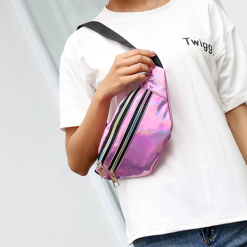 Лидер продаж модные женские поясные сумки с лазерным рисунком нагрудная Сумочка
