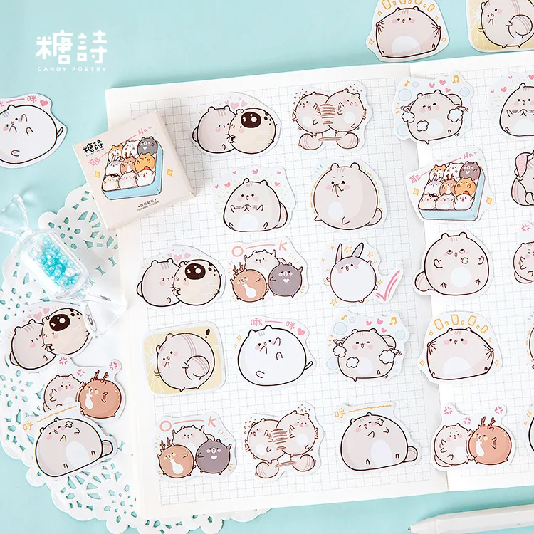 45 шт./компл. Kawaii Стикеры героев мультфильмов Толстая мышка пуля журнал s