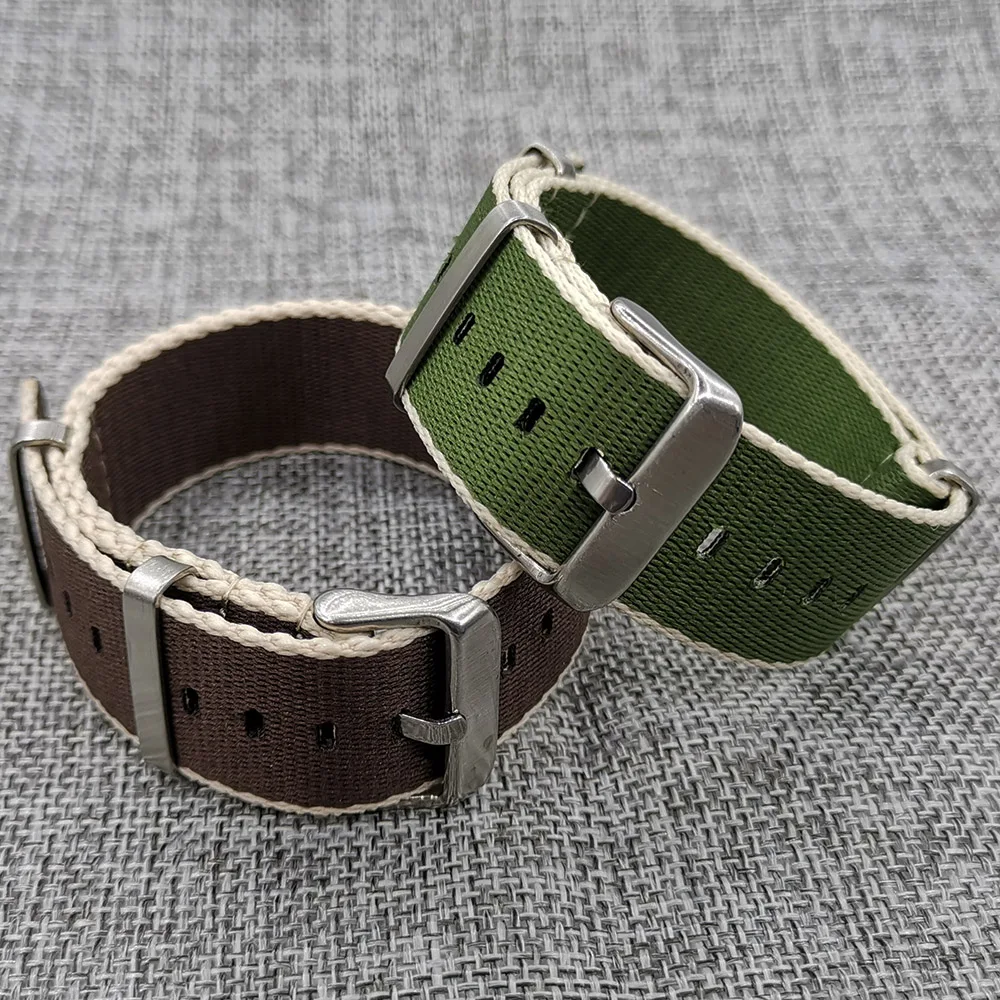 Premium Quality 20mm 22mm Nylon Seatbelt Watch Band Nato Strap for Military Watch Wristwatch Universal ZULU Bands Replacement