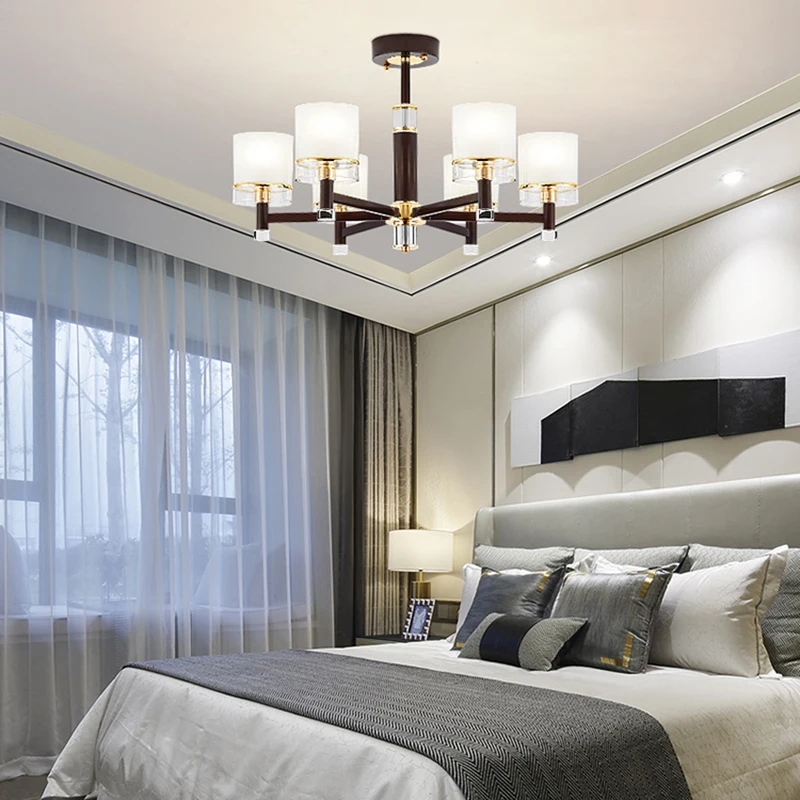 

Modern Coffee Gold Metal Chandelier Lighting Acrylic Shades Living room Led Pendant Chandelier Lights Bedroom Led Hanging Lamp