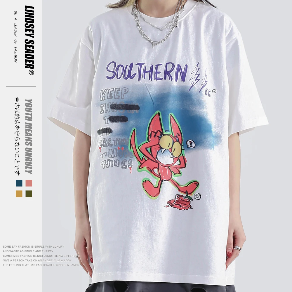 Женская и мужская летняя футболка в стиле хип хоп 2020 свободная с героями