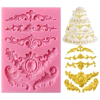 relief pattern silicone fondant chocolate resin sugarcraft mold for pastry cup cake decorating kitchen tool