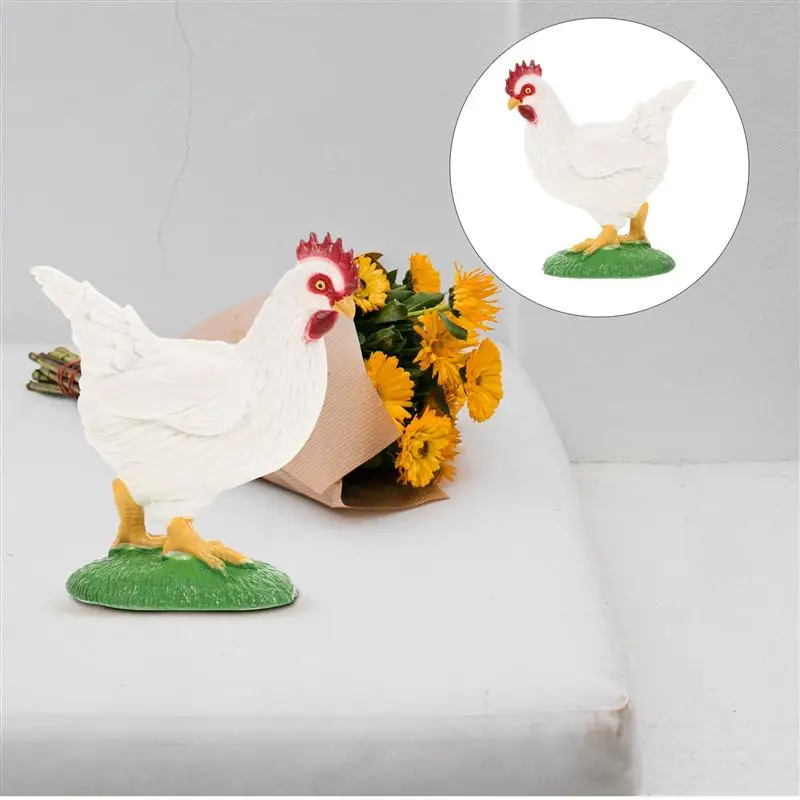 

1Pc Rooster Figurine Kid Novel Room Realistic Ornament Model Teaching Prop Educational Toy
