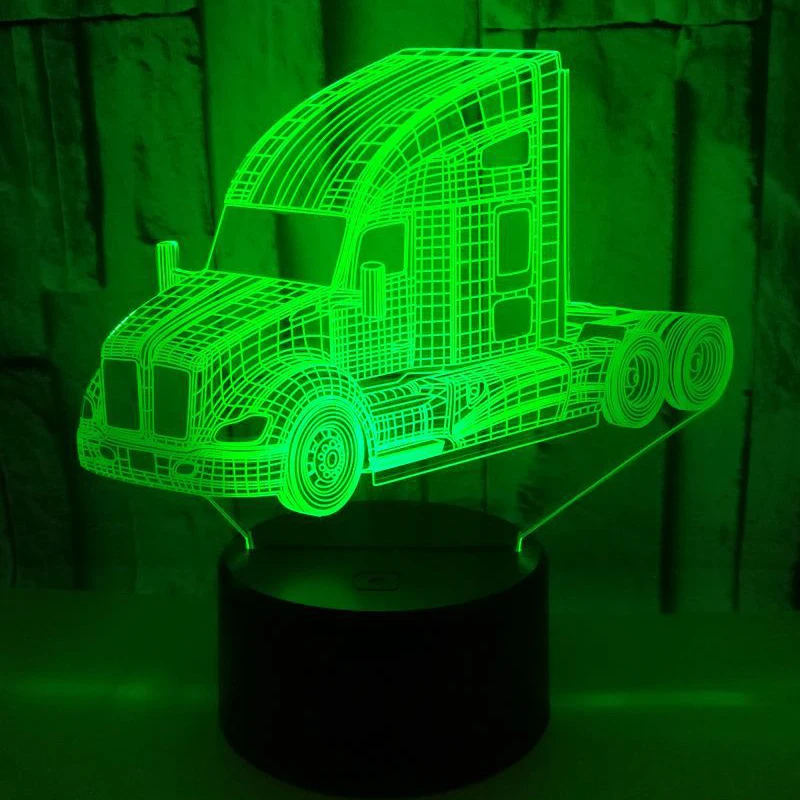 3D светодиодный ночсветильник большой динамический автомобиль с 7 цветсветильник