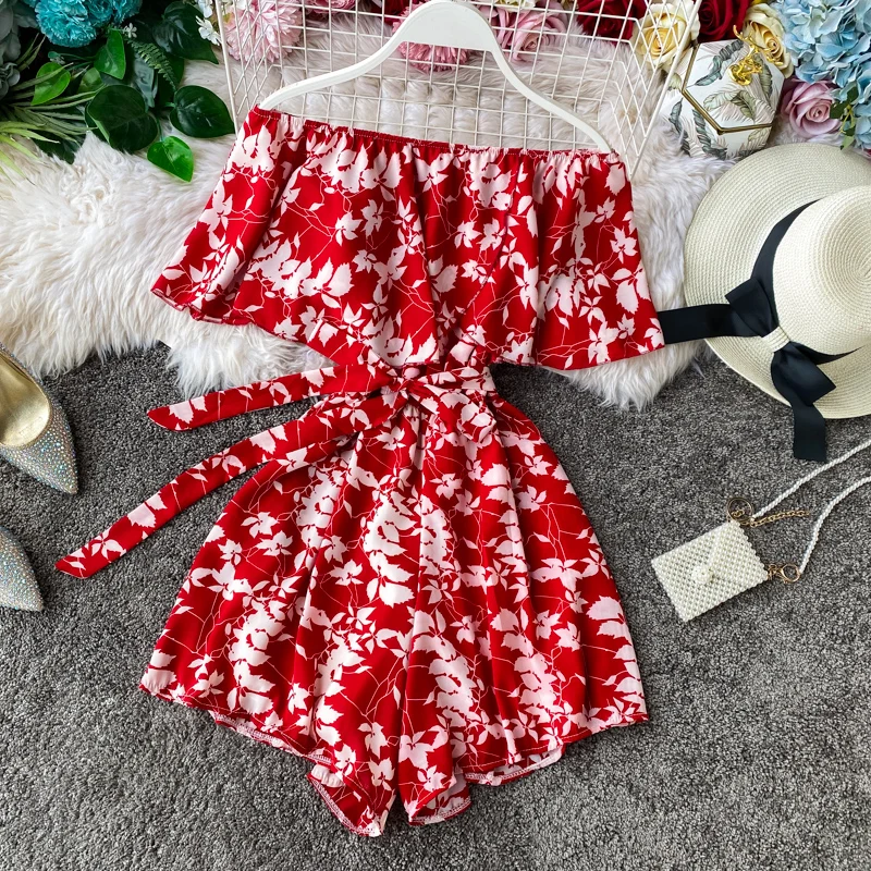 Женский короткий комбинезон с коротким рукавом элегантный облегающий богемным