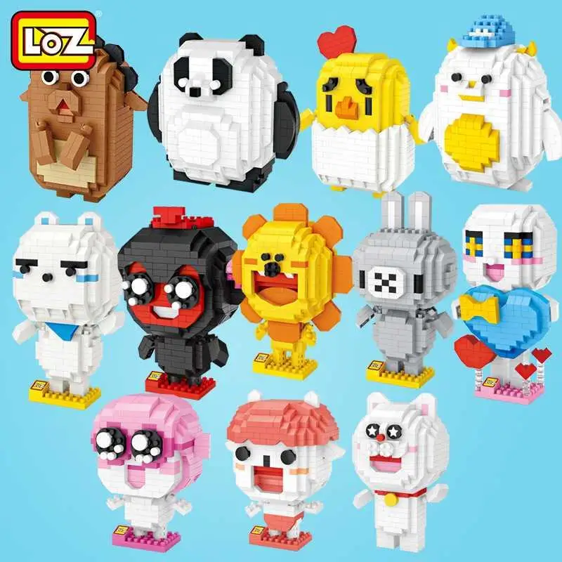 LOZ Алмазный Мини конструктор Рак милая китайская панда Мультяшные персонажи